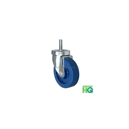 Casterhq 4" Threaded Stem Caster, Swivel Caster W/ Blue Solid Polyurethane W 24CS414SPU83L-43